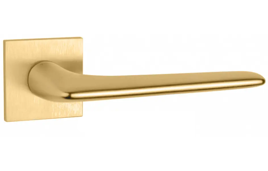 Дверна ручка на розетці TUPAI 4164 Q 5S 158 Золото матове, фото 1