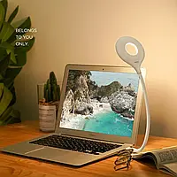 USB світильник для ноутбука на гнучкому шнурі Голубий Рожевий Зелений Білий