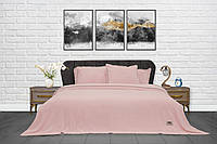 Покривало-плед із наволочками 220x240 Тм Zeron Косичка колір пудровий