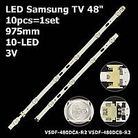 LED подсветка Samsung TV 48" 975mm 10-led V5DF-480DCA-R2 V5DF-480DCB-R2 BN96-34785A BN96-34786A 10pcs=1set