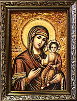 Икона из янтаря Смоленская икона Божией Матери 20x30 см