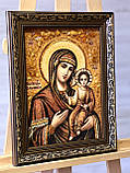 Смоленська ікона Божої Матері , ікона з бурштина 20x30 см, фото 2