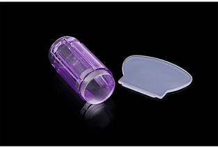 Штамп для стемпінгу - для дизайну нігтів 2,8 см + скрапер Фіолетовий - CT:N1