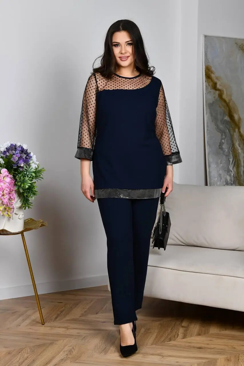 Вечірній жіночий костюм, тканина "Трикотаж-кукурудза" 52, 54, 56, 58, 60, 64 розмір 52