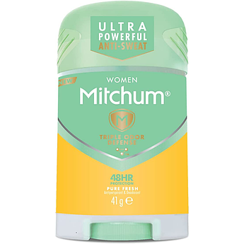 Стійкий дезодорант-антиперспірант Mitchum Women Women Triple Odor Defense 48HR Pure Fresh 41 г