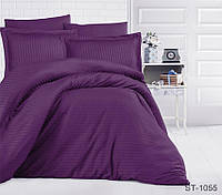 Семейное постельное белье страйп-сатин Турция премиум качество на молнии КПБ LUXURY ST-1055