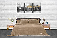 Покривало-плед із наволочками 220x240 Тм Zeron Косичка колір бежевий