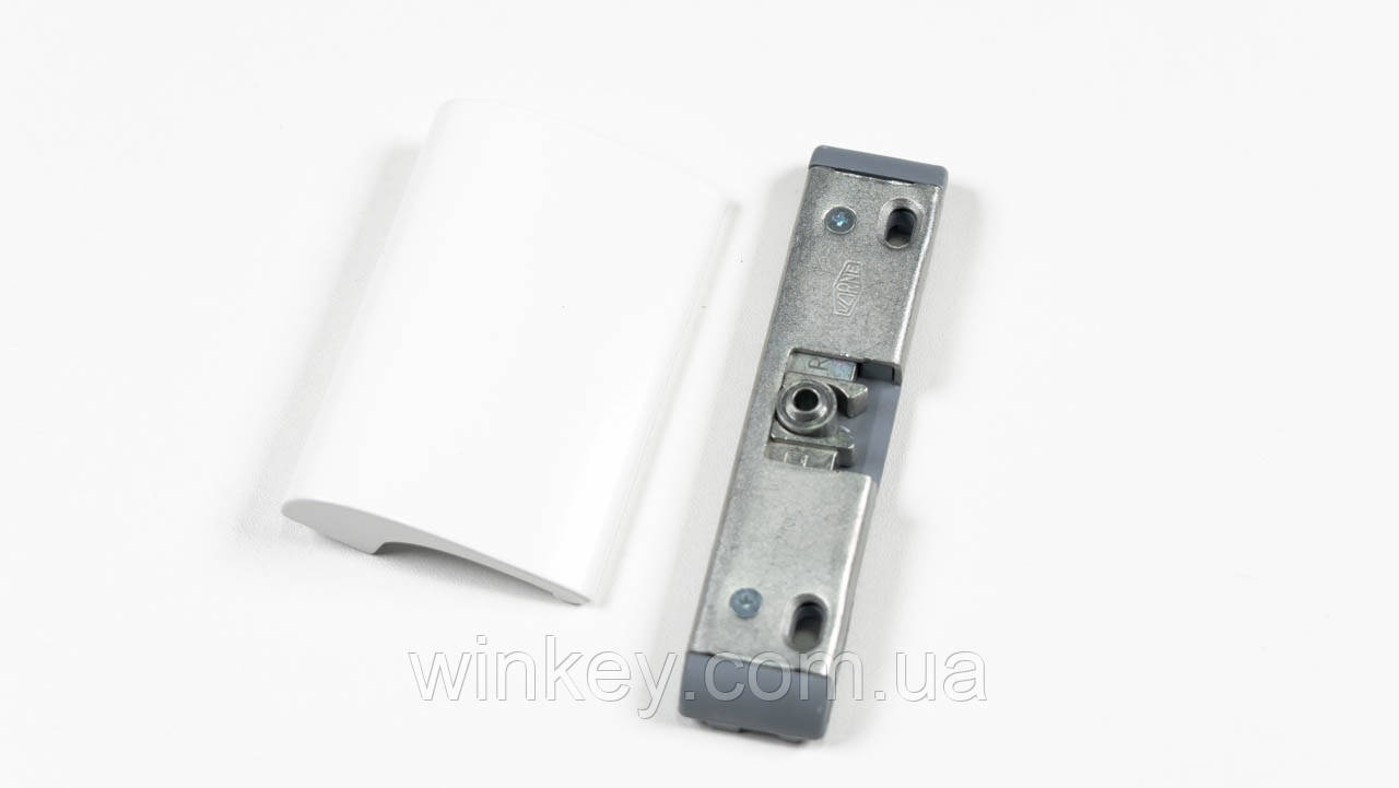 Клямка балконна VORNE з білою ручкою DE LUXE комплект
