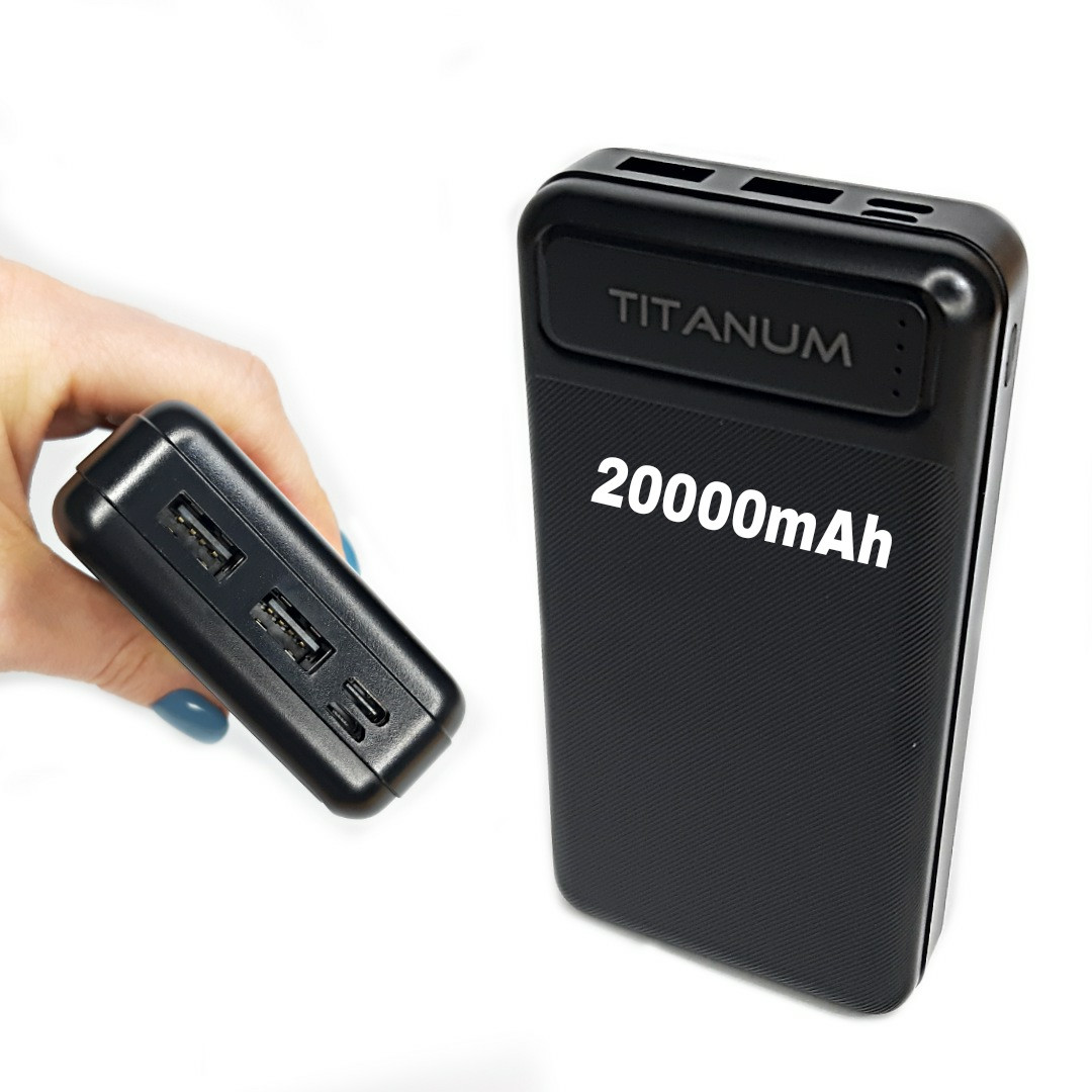 Зовнішній акумулятор повербанк 20000 power bank Titanum TPB -913 портативний зарядний пристрій для телефона
