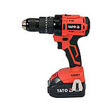 Шуруповерт-дриль безщітковий акумуляторний Li-Ion 18 В/ 3Ач (75 Нм) Ø=1.5-13 мм Yato YT-82790 (Польща), фото 3