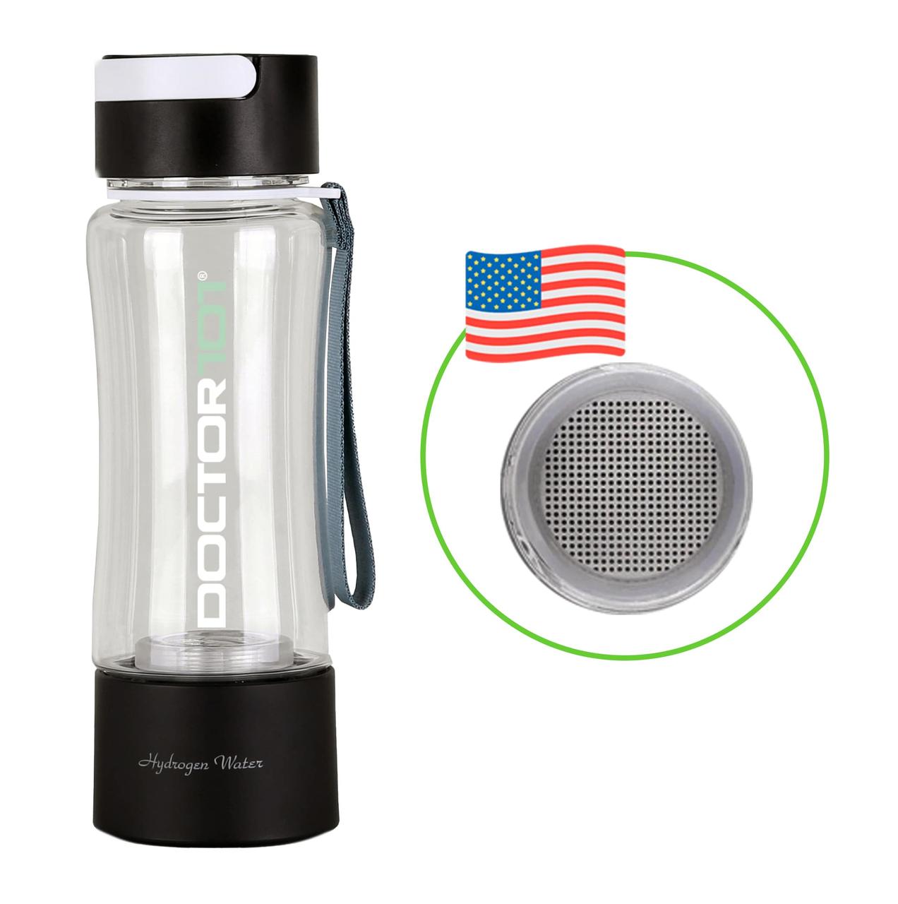 Воднева пляшка-генератор Hanka-101 з інгалятором. Воденьова пляшка 380 мл Чорний, (81199), фото 1