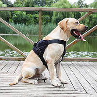 Шлея для собак Harness-M, тактичний жилет з ручкою, Чорний Розмір М(60-75см)