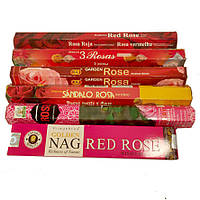 Набор цветочный ароматические палочки Роза (6 упаковок по 12-14 палочек)