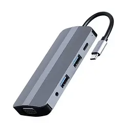 USB-хаб Cablexpert A-CM-COMBO8-02 Gray