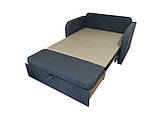 Диван-ліжко розкладний Ельф-110 см м'який у тканини сірого кольору з підлокітниками, фото 2