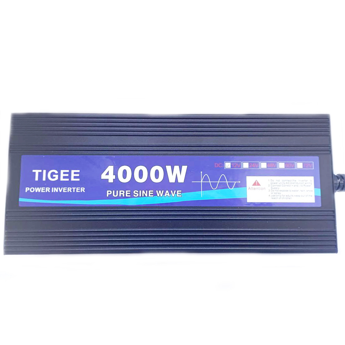 Інвертор Tigee Power 4000W 005 12V-220V чиста синусоїда (2 розетки, екран) Black | Перетворювач напруги