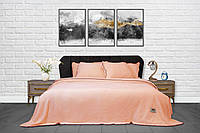 Покривало-плед із наволочками 220x240 Тм Zeron Смужка колір персиковий