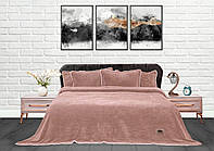 Покривало-плед із наволочками 220x240 Тм Zeron Смужка колір суха троянда