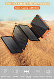 УМБ-павербанк SolarTank-20000 mAh сонячні панелі 6 шт кемпінговий ліхтар водонепроникний, фото 6