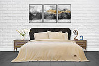 Покривало-плед із наволочками 220x240 Тм Zeron Смужка колір кремовий