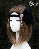 Карнавальна пов'язка з пір'ям "Грейс" прикраса на голову в стилі гетсбі - Aushal Jewellery