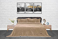 Покривало-плед із наволочками 220x240 Тм Zeron Смужка колір бежевий