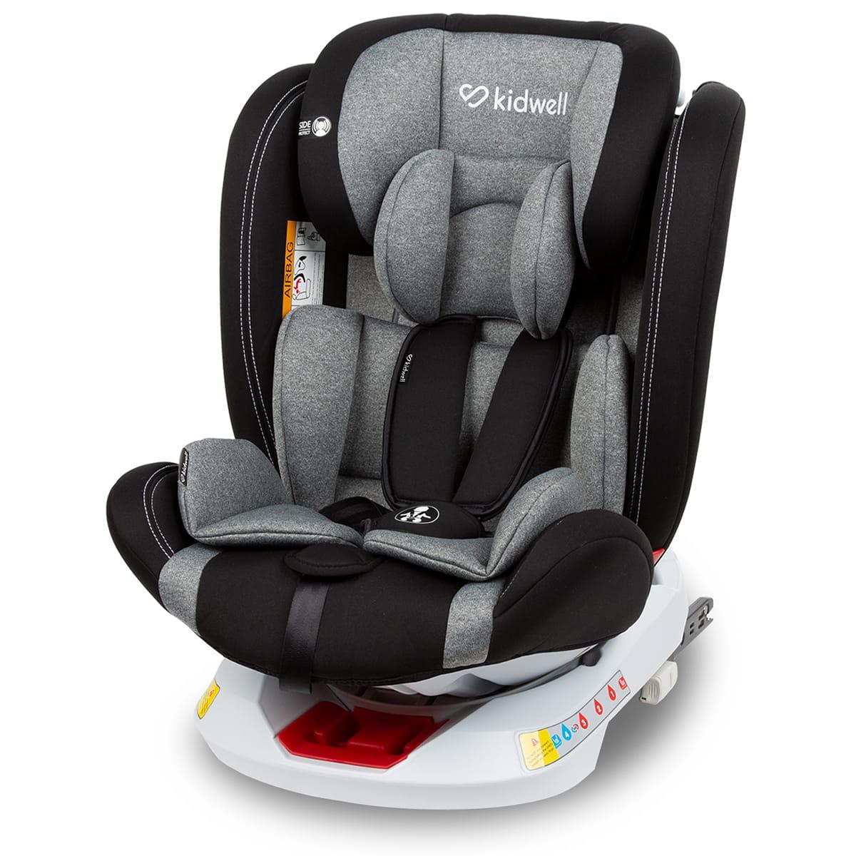 Автокрісло Kidwell ORBIT ISOFIX 0-36 кг Чорне, обертове, з 5-точковими ременями безпеки, фото 1