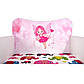 Біло-рожеве односпальне дитяче ліжко Happy Fairy 145х76х70 см з бортиками для дівчинки, фото 5