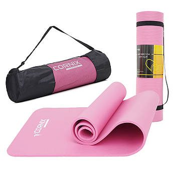 Килимок спортивний Cornix NBR 183 x 61 x 1 см для йоги та фітнесу XR-0010 Pink .