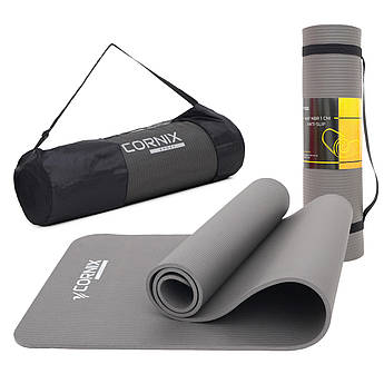 Килимок спортивний Cornix NBR 183 x 61 x 1 см для йоги та фітнесу XR-0012 Grey .