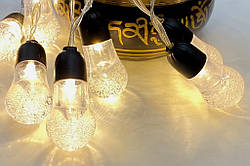 Світлодіодна гірлянда Ретро лампи з бульбашками на батарейках 1.5 м 10 LED