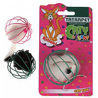 Игрушка для кота - мышка в шаре Caty Fanny Tatrapet, 6 см, цвета в ассортименте, 970441