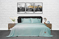 Покривало-плед із наволочками 220x240 Тм Zeron Зигзаг колір ментоловий