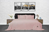 Покривало-плед із наволочками 220x240 Тм Zeron Зигзаг колір пудровий