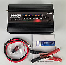 Інвертор, перетворювач напруги HOULI 12V на 220V 1500W/3000W чиста синусоїда, фото 3