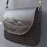 Клапан сумки. "Перо". Колір "Графіт", фото 3
