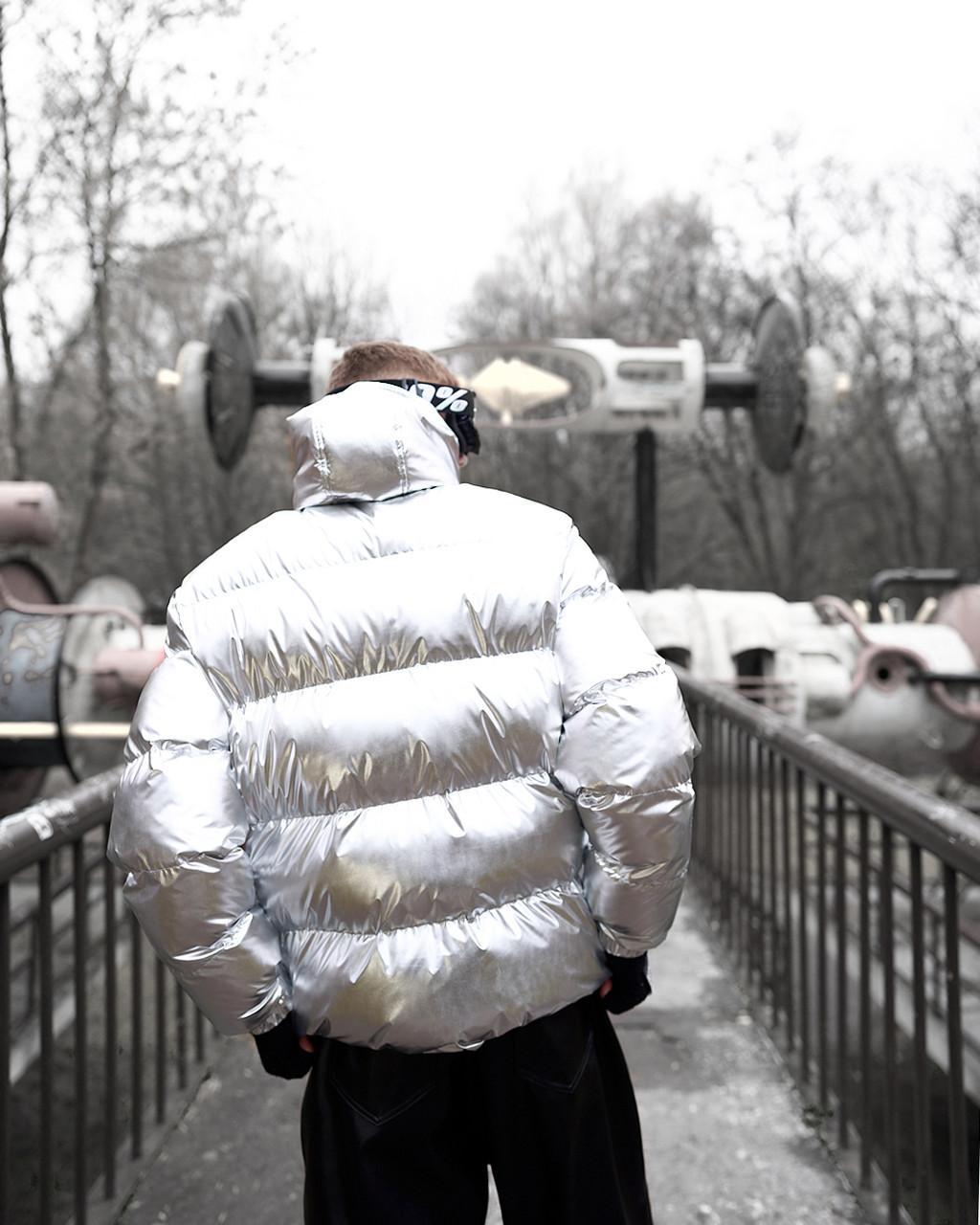 Чоловічий зимовий пуховик OGONPUSHKA Homie 2.0 срібний, фото 1