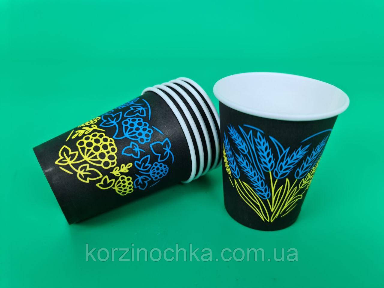 Стаканчики Паперові для кави та чаю 250 мл(50 шт)"Українське серце"Маестро