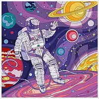 Раскраска по номерам для мальчиков Путешествие в космос 40x40 см