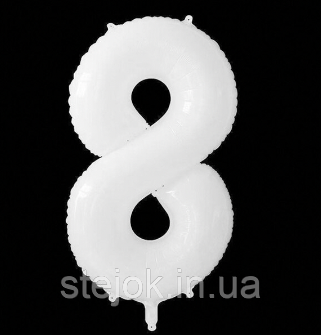 Фольгована цифра розмір 75 см <unk> біла 8