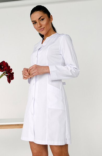 Белый медицинский женский халат с длинным рукавом 42-50 - фото 5 - id-p553751840