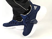 Темно синие кроссовки мужские Adidas Alphabounce. Летние мужские кроссовки в синем цвете Адидас Альфа Боунс