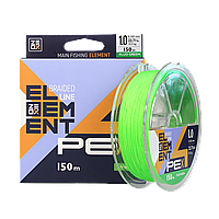 Шнур Zeox Element PE X4 150м FG #1.0 4110012 Fluo Green