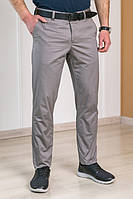 Мужские светло-серые классические брюки под ремень 46