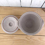 Жаровня для духовки 2,5 л керамічна з кришкою та ручками - покриття глазурований граніт 4426, фото 2