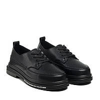 Туфли женские кожаные черные закрытые на шнуровках Lifexpert 40 36