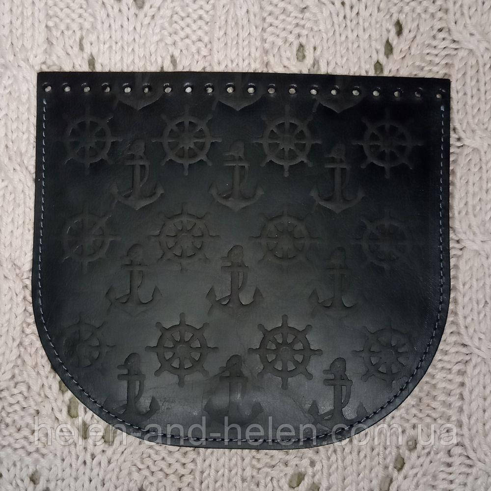 Клапан для сумки. "Якоря". Колір "Графіт", фото 1