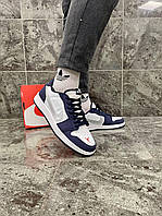 Кроссовки мужские Nike Air Jordan Low Найк Джордан низкие Синие с белым Весна/лето/осень