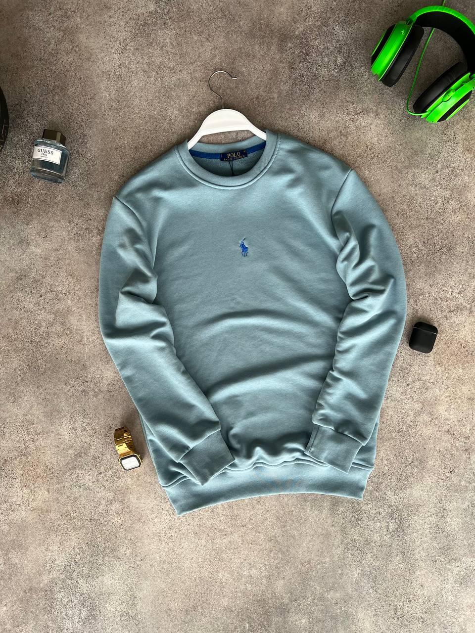 Чоловіча кофта світшот Polo Ralph Lauren M1299 блакитна, фото 1