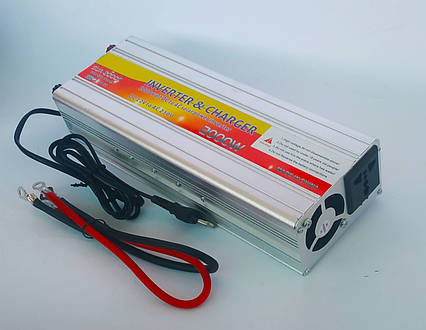 Перетворювач напруги (інвертор) 12V-220V 2000W (SUA-2000C) із зарядним пристроєм для акумулятора 20A, фото 2